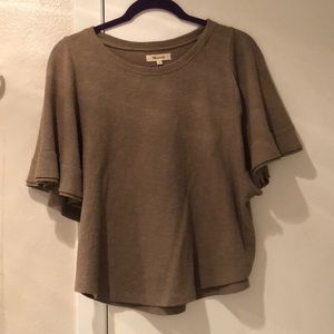 Madewell Hunter Green Top with cute sleeves